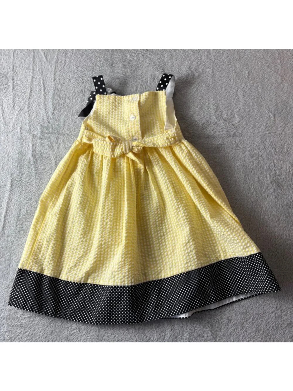 Emily Rose Dress 3T Bumble Bee Embroidered Yellow White Stripes Polka Dots